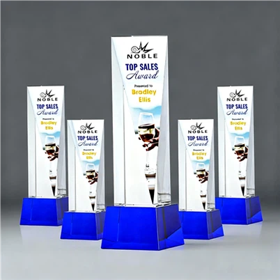 Troféu de cristal azul